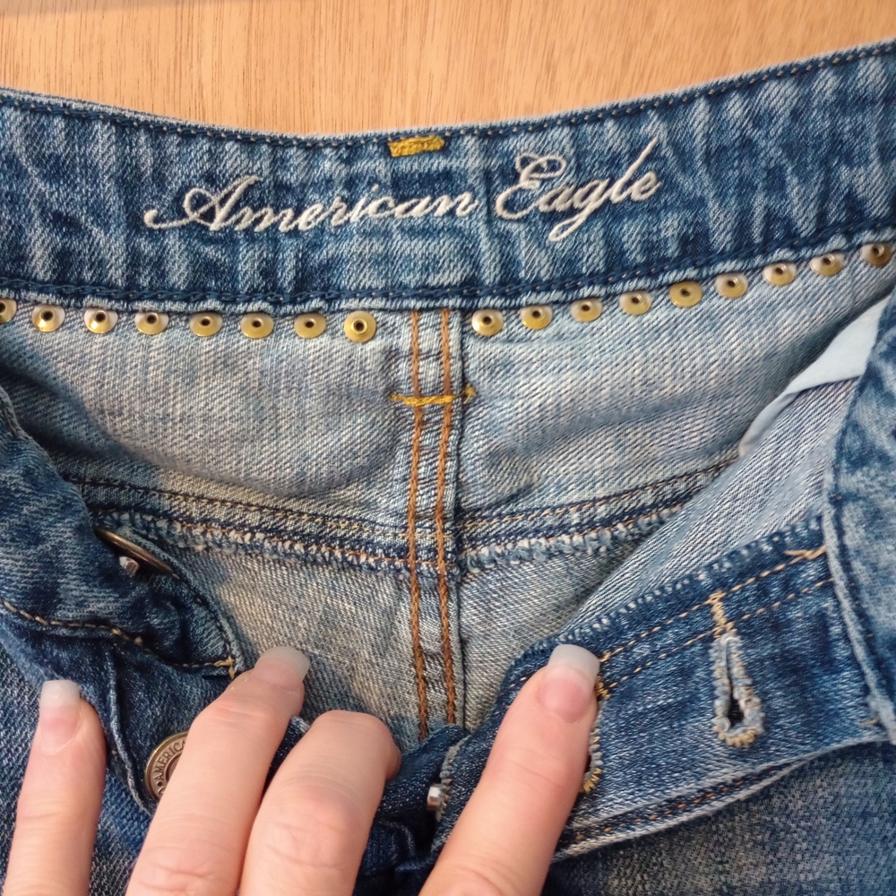 Studded Blue Denim Shorts - Picture 5 of 13